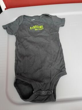 Carter's Charcoal Gray 'Handsome like Daddy' One-Piece with Neon Print